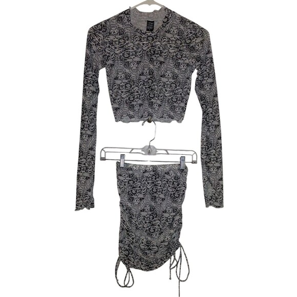 Ed Hardy Other - Ed Hardy Crop Top & Ruched Drawstring Co-ord Set Size Small Tiger Print NWT